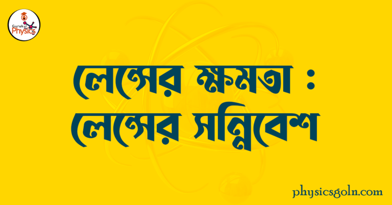 লেন্সের ক্ষমতা : লেন্সের সন্নিবেশ