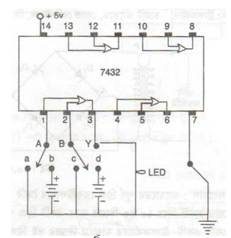 সমন্বিত বর্তনী ব্যবহার করে OR, AND, NOT গেট বর্তনীর ক্রার্যক্রম (ট্রুথ টেবিল) যাচাই 
